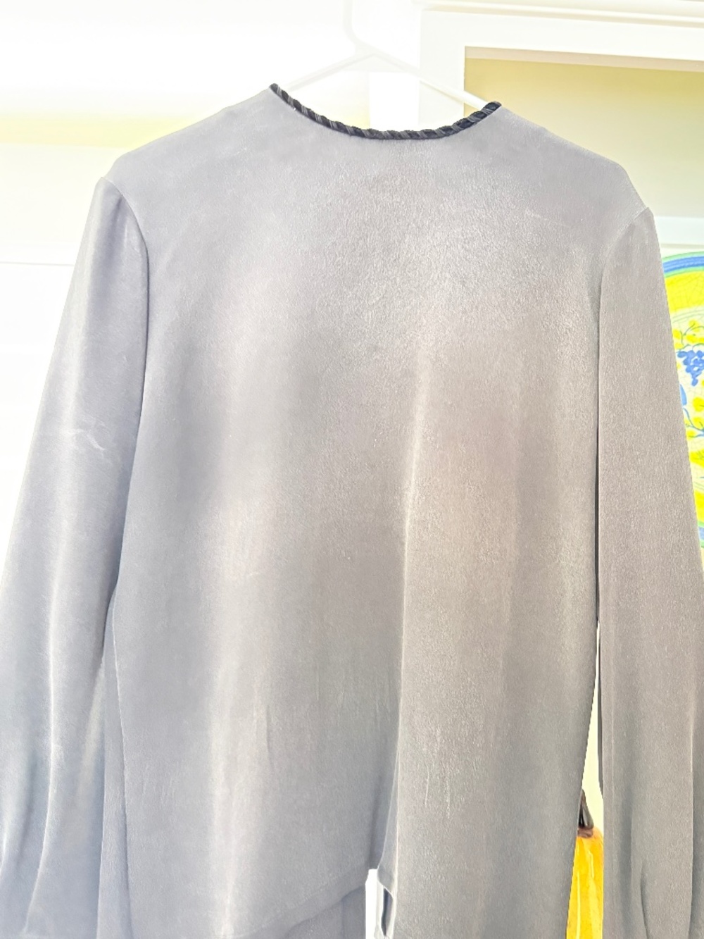 Dana Buchman grey silk blouse...